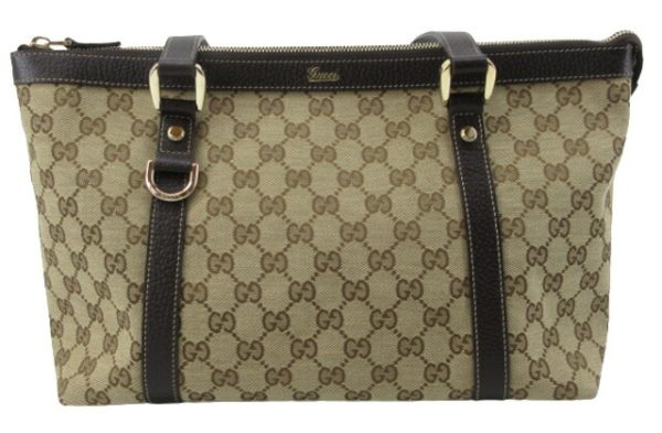 n47293 1 Gucci GG Abbey Tote Bag Beige Brown