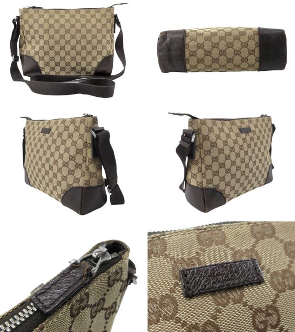 n47294 2 Gucci GG Shoulder Bag Beige Brown