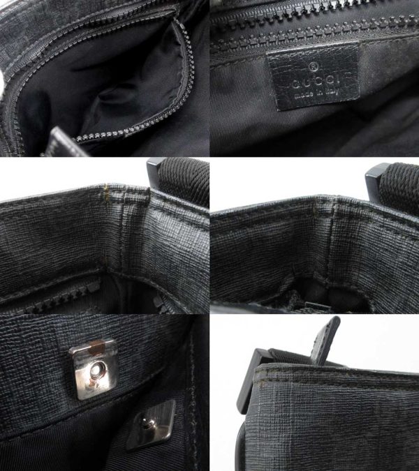 n47295 3 Gucci GG Supreme Shoulder Bag Black Black