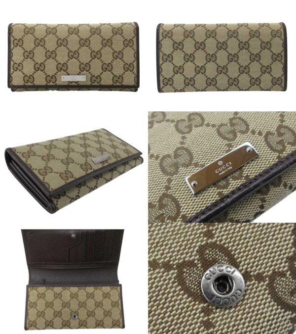 n47297 2 Gucci GG Long Wallet Beige Brown