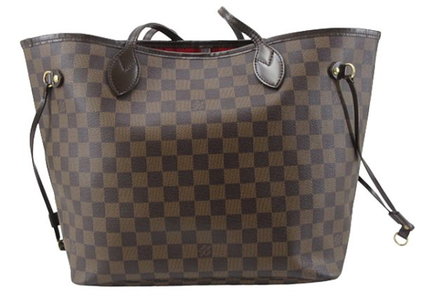 n47299 1 Louis Vuitton Ebene Neverfull MM Shoulder Bag Brown