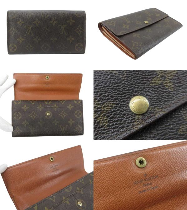 n47301 2 Louis Vuitton Monogram Pochette Porte Monet Long Wallet Brown