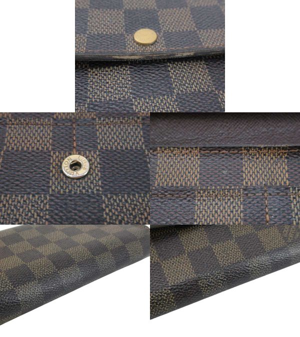 n47443 6 Louis Vuitton Ebene Pochette Porte Monet Long Wallet Brown