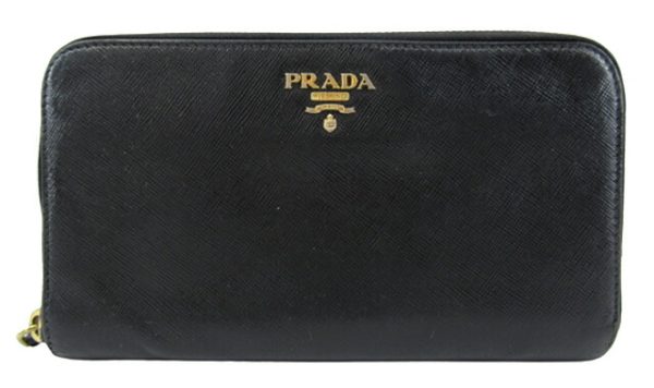 n47568 1 Prada Saffiano Long Wallet Black