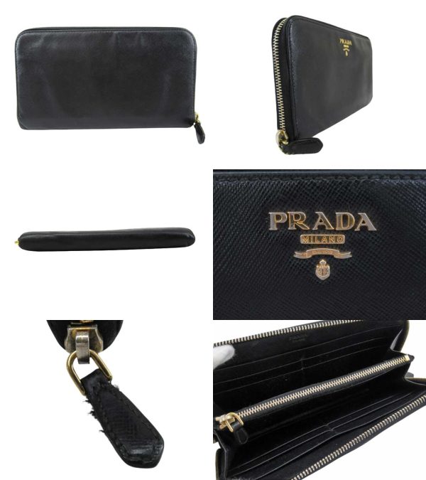 n47568 2 Prada Saffiano Long Wallet Black