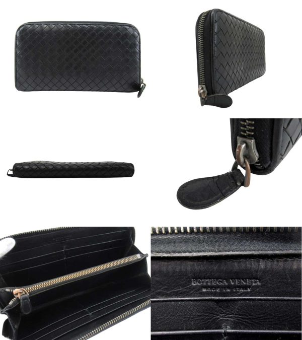 n47574 2 BOTTEGA VENETA Intrecciato Long Wallet Black