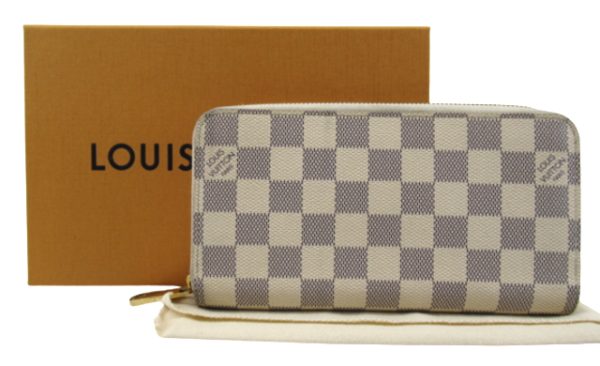 n47576 1 Louis Vuitton Damier Azur Zippy Wallet Long Wallet Cream