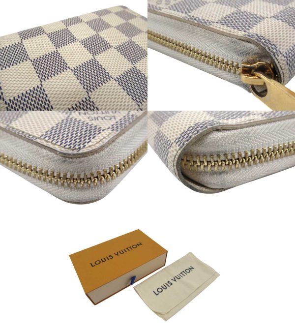 n47576 6 Louis Vuitton Damier Azur Zippy Wallet Long Wallet Cream