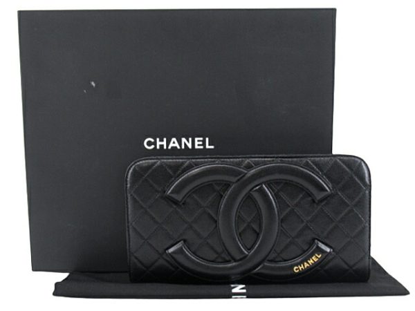 n47626 1 CHANEL Clutch Bag Matelasse Cocomark Wallet Black