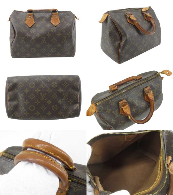 n47651 2 Louis Vuitton Monogram Speedy 25 Handbag Brown