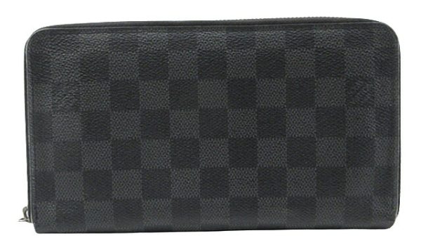 n47655 1 Louis Vuitton Damier Graphite Zippy Organizer Long Wallet Black