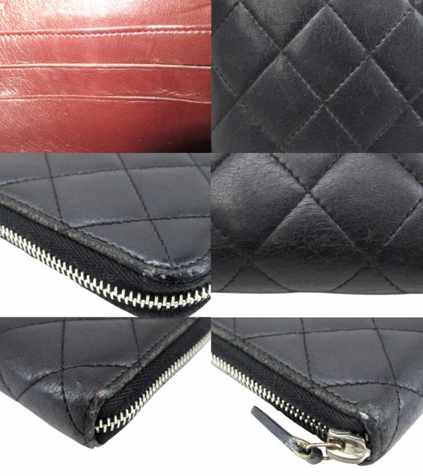 n47696 5 Chanel Matelasse Lambskin Long Wallet Black