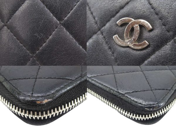 n47696 6 Chanel Matelasse Lambskin Long Wallet Black