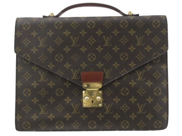 n47706 1 Louis Vuitton Monogram Porte de Cuman Briefcase Brown