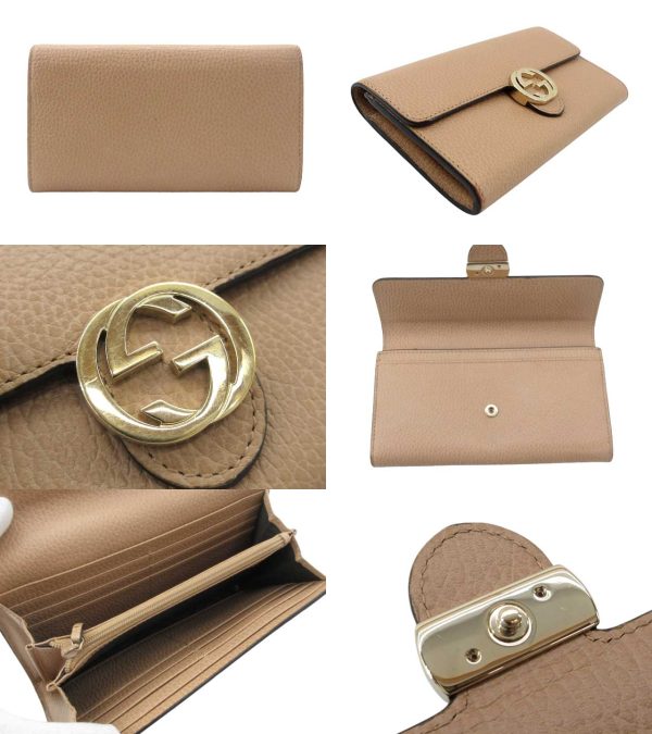 n47789 2 Gucci Interlocking G Long Wallet Beige