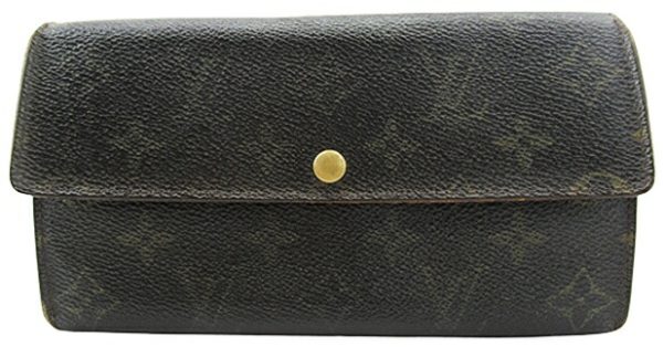 n47863 1 Louis Vuitton Monogram Pochette Porte Monet Long Wallet Brown