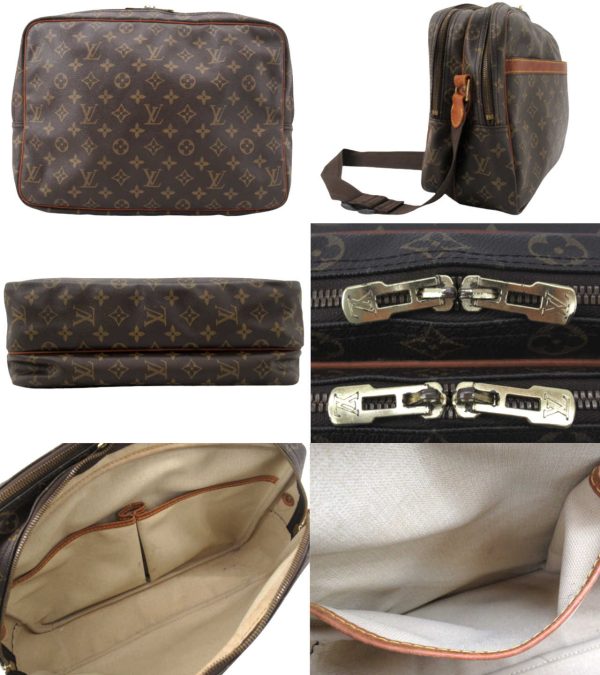 n47865 2 Louis Vuitton Monogram Reporter GM Crossbody Shoulder Bag Brown