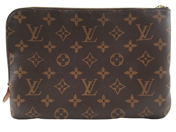 n47867 1 Louis Vuitton Monogram Etuit Voyage PM Clutch Pouch Brown