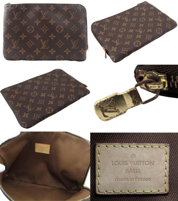 n47867 2 Louis Vuitton Monogram Etuit Voyage PM Clutch Pouch Brown