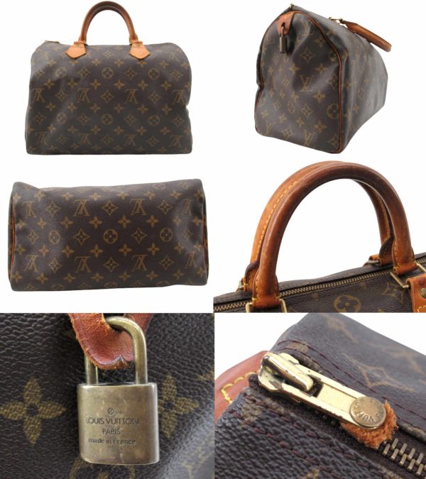 n47969 2 Louis Vuitton Monogram Speedy 30 Mini Handbag Brown