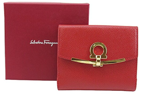 n48049 1 Salvatore Ferragamo Gancino Clip Wallet Lipstick Red