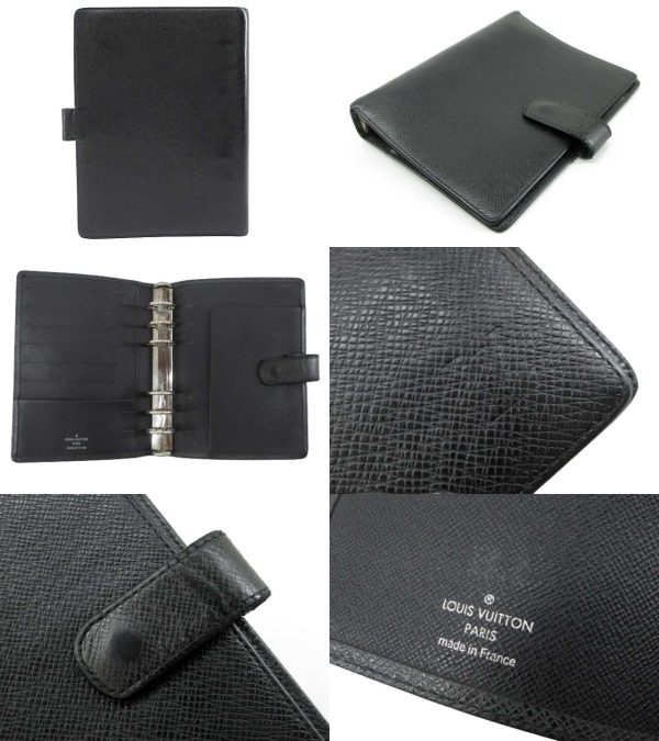 n48055 2 Louis Vuitton Taiga Agenda MM Notebook Black