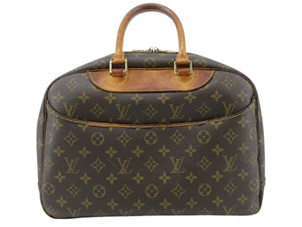 n48056 1 Louis Vuitton Monogram Deauville Bowling Vanity Handbag Brown