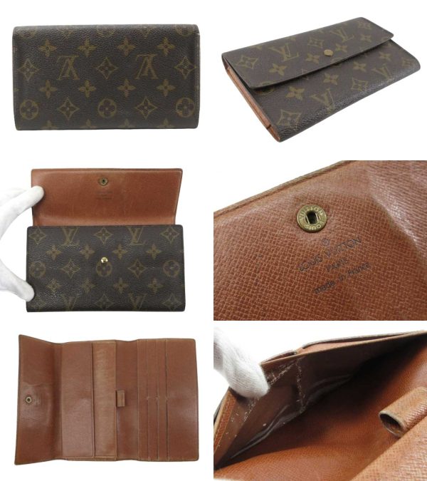 n48057 2 Louis Vuitton Monogram Porto Tresor Long Wallet Brown