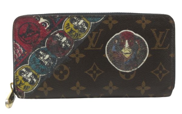 n48058 1 Louis Vuitton Yamamoto Long Wallet Kabuki Daruma Brown