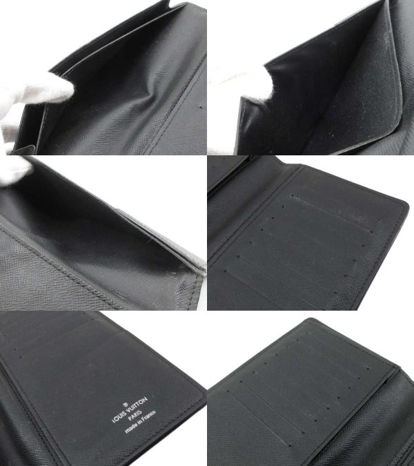 n48059 3 Louis Vuitton Taiga Portefeuille Long Wallet Black