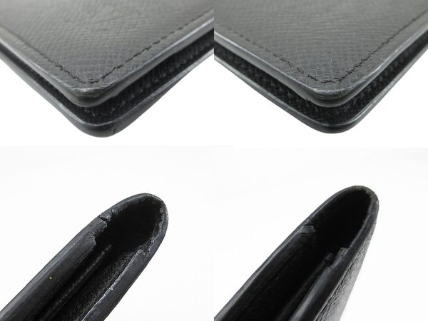 n48059 6 Louis Vuitton Taiga Portefeuille Long Wallet Black