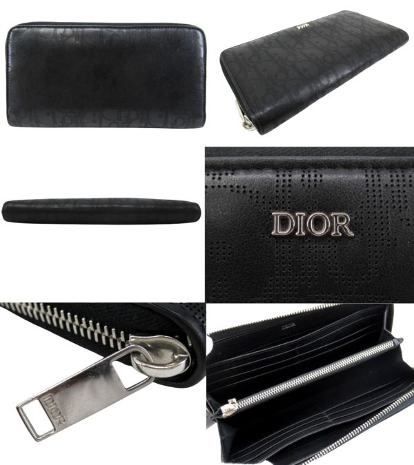 n48131 2 Christian Dior Oblique Galaxy Long Wallet Black