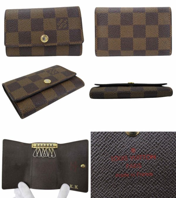 n48149 2 Louis Vuitton Damier Hebene Multicle 6 Key Case Brown