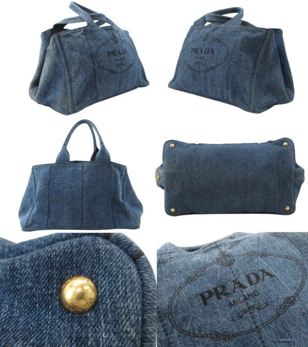 n48211 2 Prada Canapa Denim Tote Large Indigo