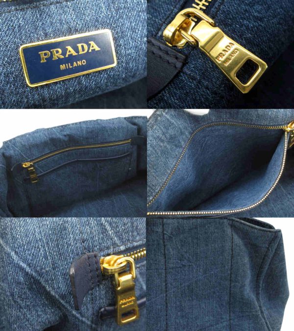 n48211 4 Prada Canapa Denim Tote Large Indigo