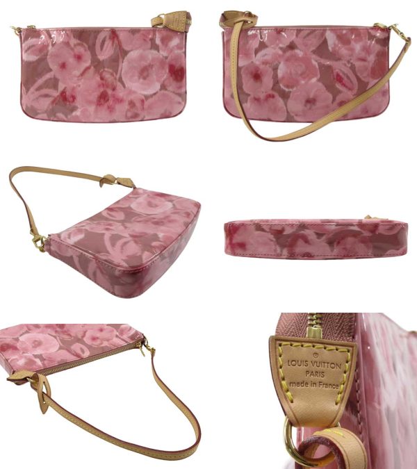 n48217 2 Louis Vuitton Vernis Ikat Flower Pochette Accessoire Rose Pink