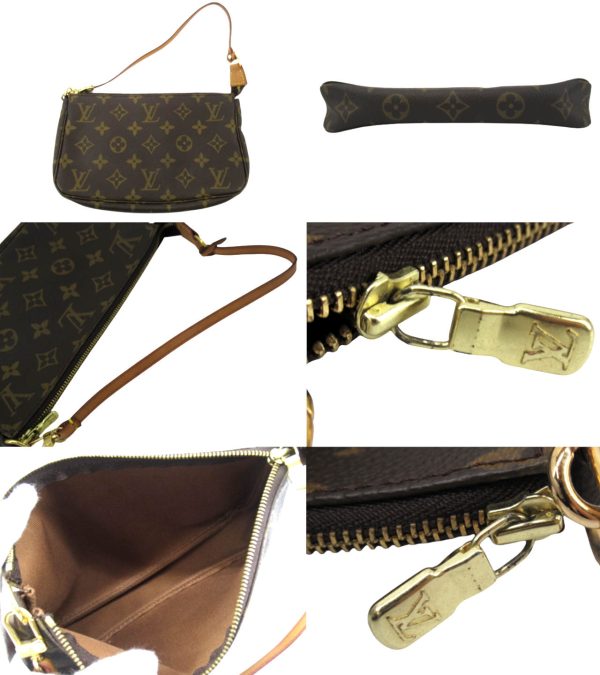 n48266 2 Louis Vuitton Monogram Pochette Accessoire Handbag Brown