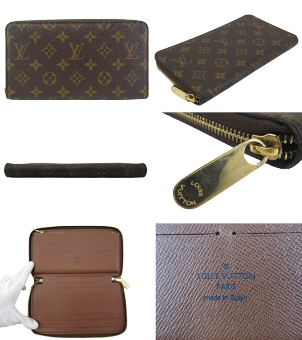 n48268 2 Louis Vuitton Monogram Zippy Organizer Brown