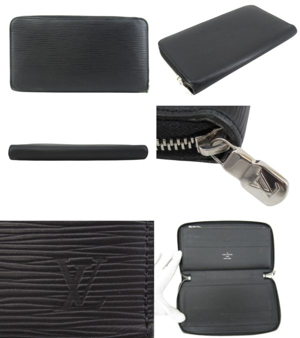 n48335 2 Louis Vuitton Epi Zippy Organizer Long Wallet Noir