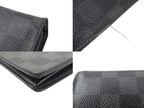 n48422 7 Louis Vuitton Damier Graphite Portefeuille Brazza Long Wallet Black