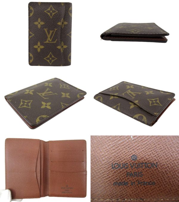 n48423 2 Louis Vuitton Monogram Organizer de Poche Card Case Brown