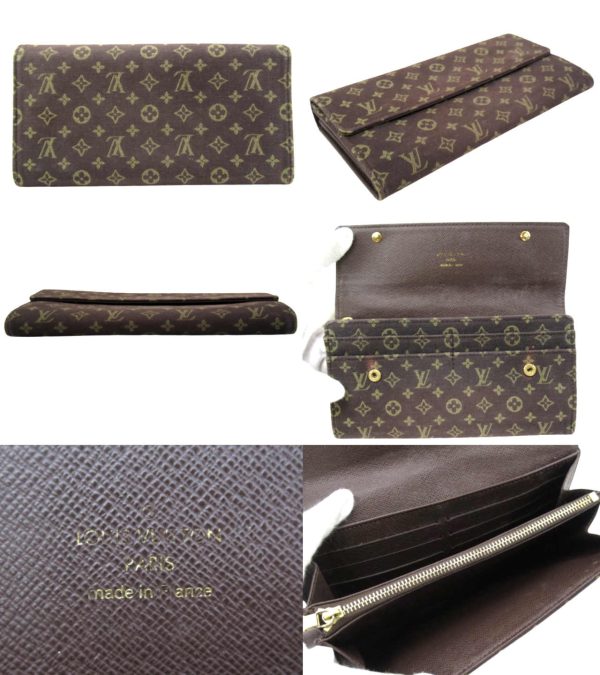 n48429 2 Louis Vuitton Monogram Mini Lan Portefeuille Sara Long Wallet Ebene