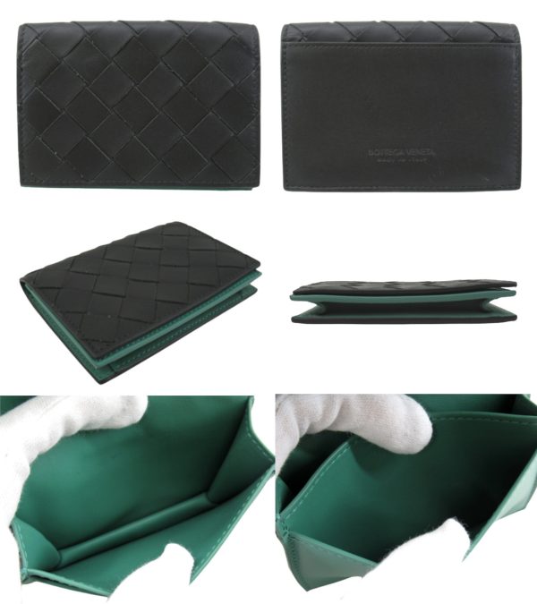 n48483 2 BOTTEGA VENETA Intrecciato Card Case Green