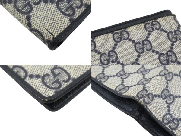 n48484 6 Gucci Gucci GG Plus Acseco Short Wallet Beige Blue