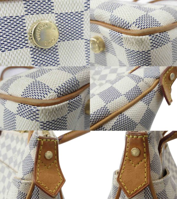 n48490 3 Louis Vuitton Damier Azur Figeri PM Shoulder Cream