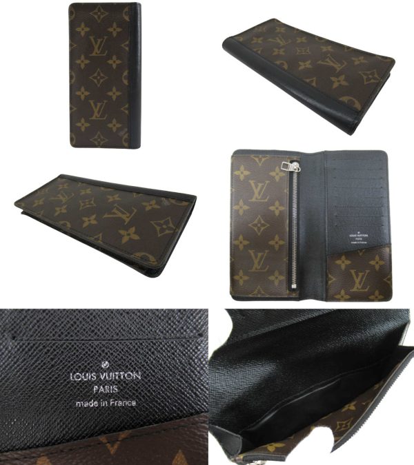 n48491 2 Louis Vuitton Monogram Macassar Portefeuille Tanon Long Wallet Brown Black