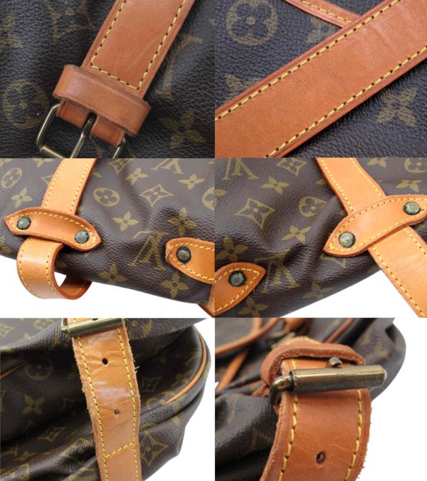 n48614 7 Louis Vuitton Monogram Saumur 43 Double Flap Crossbody Bag Brown