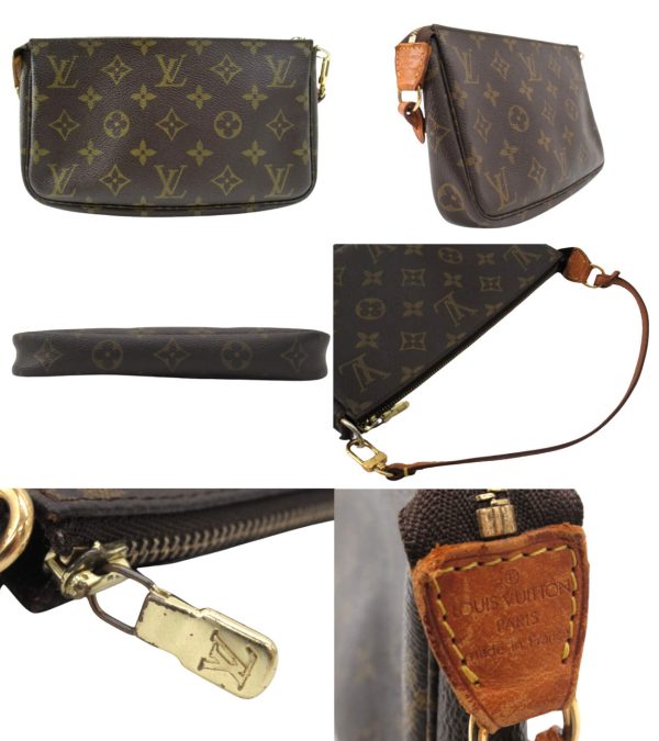 n48615 2 Louis Vuitton Monogram Pochette Accessoire Handbag Brown