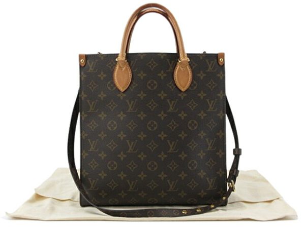 n48617 1 Louis Vuitton Monogram Sac Plat PM 2WAY Bag Brown