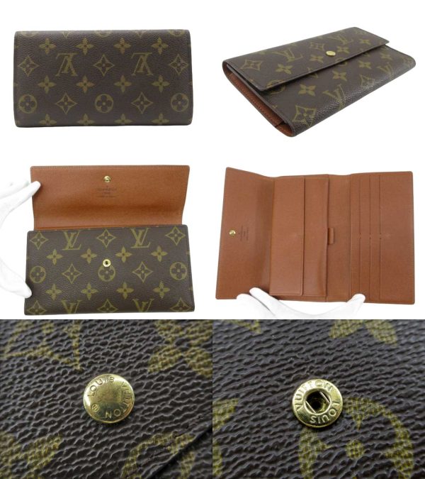 n48621 2 Louis Vuitton Monogram Porto Tresor Long Wallet Brown